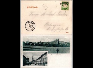 Bayern 1906, L2-Aushilfstpl. WINDSHEIM auf Gruss aus-AK m. 5 Pf.