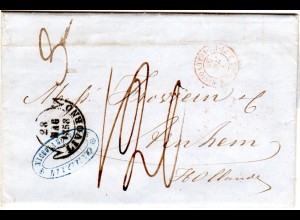 Italien Toscana 1858, Brief 3. Gewichtsstufe v. Livorno n. Arnhem, Holland 
