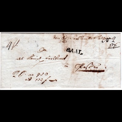 Bayern 1840, L1 SAAL auf Brief auf Brief n. Passau