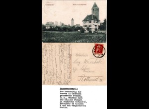 Bayern 1911, Reservestempel DINKELSBÜHL R auf Stadtmühle sw-AK m. 10 Pf.