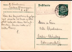 DR 1937, Landpost Stpl. TRESKOW über Neuruppin auf 6 Pf. Ganzsache