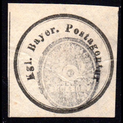 Bayern, BUCHDORF, Postamts Negativ-Siegel-Stempel auf Post Verschluss Etikett