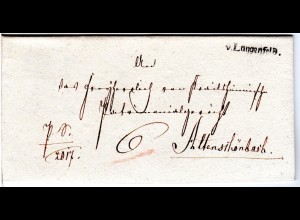Bayern 1822, L1 V. LANGENFELD klar auf Brief v. Scheinfeld n. Altschönbach