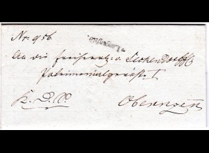 Bayern 1822, L1 V. LANGENFELD klar auf Brief v. Ingenheim n. Obernzenn