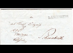 Bayern 1828, L1 LANGENZENN auf Brief n. Schwabach m. Citissime Vermerk