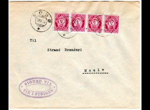 Norwegen 1934, MeF 4x5 öre auf Firmen Brief v. BODÖ