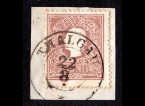 Österreich, 10 Kr. auf schönem Briefstück m. Salzburg-K2 THALGAU