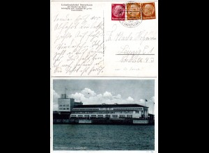 DR 1938, Deutsch Amerikanische Seepost Hamburg New-York HAL auf Karte m 3 Marken
