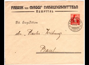 Schweiz 1909, 10 C. Maggi Privat Ganzsachen Umschlag m. Stpl. KEMPTTAL