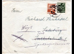 Österreich 1937, 20+4 Gr. auf Brief m. Stpl. HIRM, Burgenland