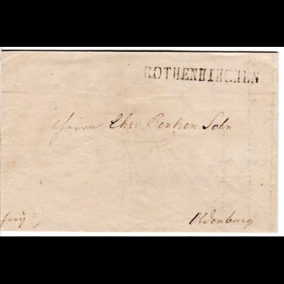 Oldenburg 1850, L1 ROTHENKIRCHEN auf Franko Brief 