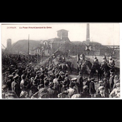 Denain, La Fosse Renard pendant la Grève, 1915 gebr. FP sw-AK