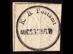 Bayern, Postsiegel K.B. Postamt m. eingestempeltem L1 AUGSBURG VI