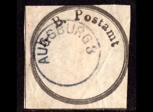 Bayern, Postsiegel K.B. Postamt m. eingestempeltem K1 AUGSBURG 3 ohne Datum.
