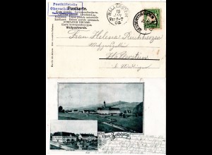 Gruss aus Ober-Schönefeld m. Brauerei u. Forsthaus, 1906 gebr. AK m. PHSt.-Stpl.