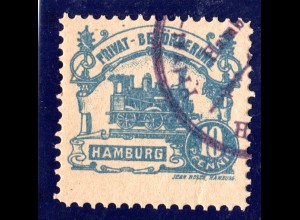 Hamburg Hammonia 1888, Verkehrsmittel, gest. 10 Pf. Lokomotive