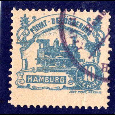 Hamburg Hammonia 1888, Verkehrsmittel, gest. 10 Pf. Lokomotive