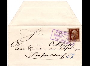 Bayern 1913, Posthilfstelle KLEINWEILER-HOFEN Taxe Wengen auf Drucksache m. 3 Pf