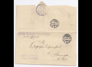 DR 1900, Oppeln, Oberschlesien, Frei lt. Avers Brief n.Chrzumczütz. #1830