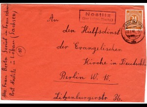 1946, Landpost Stpl. NOSTITZ über Löbau auf Brief m. 24 Pf.