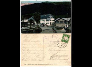 Bayern 1909, Posthilfstelle OBERJOCH Taxe Hindelang auf Farb-AK m. 5 Pf.