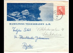 Schweden 1949, 20 öre auf Hamiltons Tranasbaden Bilderbrief