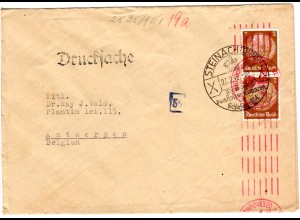 DR 1942, 2x3 Pf. auf Auslands Drucksache v. STEINACH n. Belgien m. OKW-Zensur.