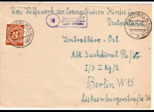 1947, Landpoststempel 10 BERBERSDORF über Döbeln auf Brief m. 24 Pf.