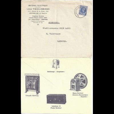 Belgien 1931, Elektro illustrierter Brief Umschlag v. Schaerbelk. 