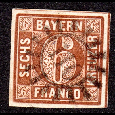 Bayern 4 II1, MR 110 GLEUSSEN zentr. auf breitrandiger 6 Kr. Typ 2 Pl. 1