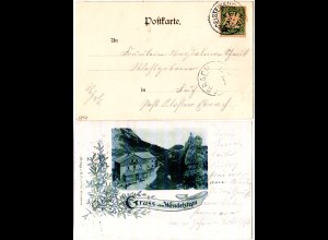 Bayern 1897, Postablage-K1 WENDELSTEINHAUS auf Gruss aus-AK m. 5 Pf. (Sem 175.-)