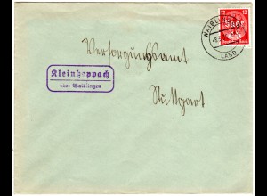 DR 1935, Landpost Stpl. KLEINHEPPACH über Waiblingen auf Brief m. 12 Pf.