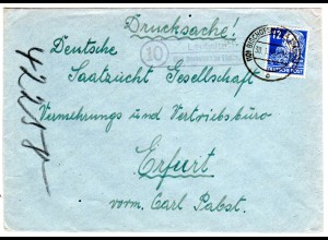 SBZ 1950, Landpost Stpl. 10 LEUTWITZ über Bischofswerda auf Brief m. 12 Pf.