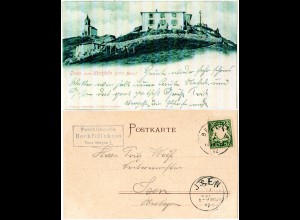 Bayern 1902, Posthilfstelle HOCHFELLNHAUS Taxe Bergen auf sw-AK m. 5 Pf.
