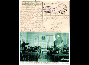 Bayern 1915, Posthilfstelle LEOBENDORF Taxe Laufen auf Sulzach sw-AK m. 5 Pf.