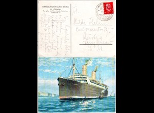 DR 1929, Deutsch Amerikanische Seepost Bremen New York HAL auf Karte m. 15 Pf.