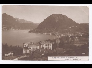 Schweiz Tessin 1917, Lugano Hotel Metropole, gebr. sw-AK. #1733