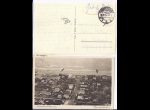 Wangerooge 1923, sw Luftaufnahme AK gebr. m. Gebühr Bezahlt Vermerk.. #743