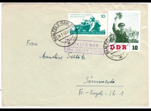 DDR 1962, Landpost Stpl. WEISCHWITZ über Saalfeld auf Brief m. 2x10 Pf.