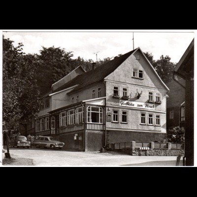 Winterstein, Gasthaus zum Hirsch m. parkenden Oldtimern, ungebr. sw-AK