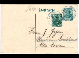 DR 1914, 5 Pf. auf 5 Pf. Ganzsache als FP-Karte v. Nancy n. Norwegen