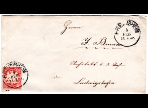 Bayern 1884, klarer K1 FREINSHEIM auf Brief (m. kpl. Inhalt) m. 10 Pf. 