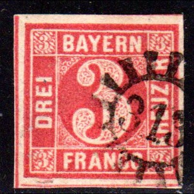 Bayern, MR 313 MERING auf allseits breitrandiger 3 Kr.