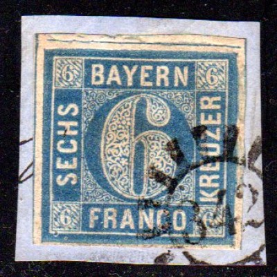 Bayern, MR 342 NEUMARKT a.R. auf Briefstück m. breitrandiger 6 Kr.
