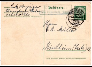 DR 1934, Landpost Stpl. EBERSWEILER über Offenburg auf 6 Pf. Ganzsache 