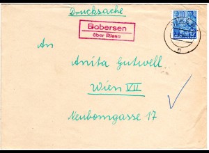 DDR 1959, Landpost Stpl. BOBERSEN über Riesa auf Drucksache Brief m. 10 Pf.