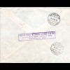 Chile 1956, 2x50+20+5+3 P. auf Luftpost Brief v. Santiago i.d. Schweiz.