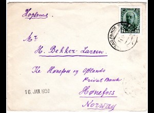 Russland Sowjetunion 1930, 14 Kop. Lenin auf Brief v. Wladiwostok n. Norwegen.