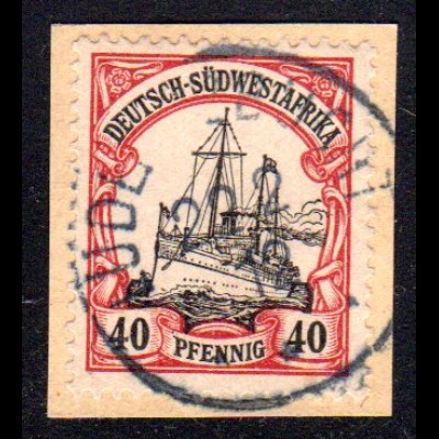 DSWA 17, 40 Pf. auf sauberem Briefstück m. Stpl. LÜDERITZBUCHT