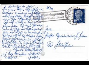 DDR 1950, Landpost Stpl. 15a WINTZINGERODE über Worbis auf Karte m. 12 Pf.